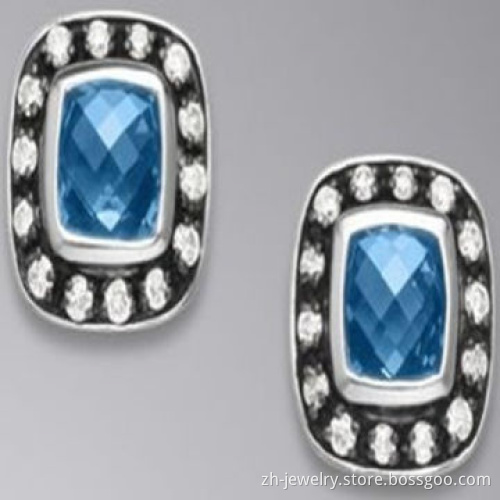 Chandelier Earrings, Material is Sterling Silver Inlay Rhinestone
